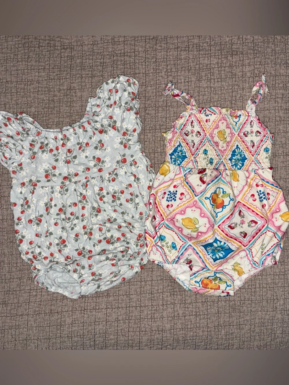 Gymboree Pink Multicolor Diamond & Gray Cherry Print Camisole Set